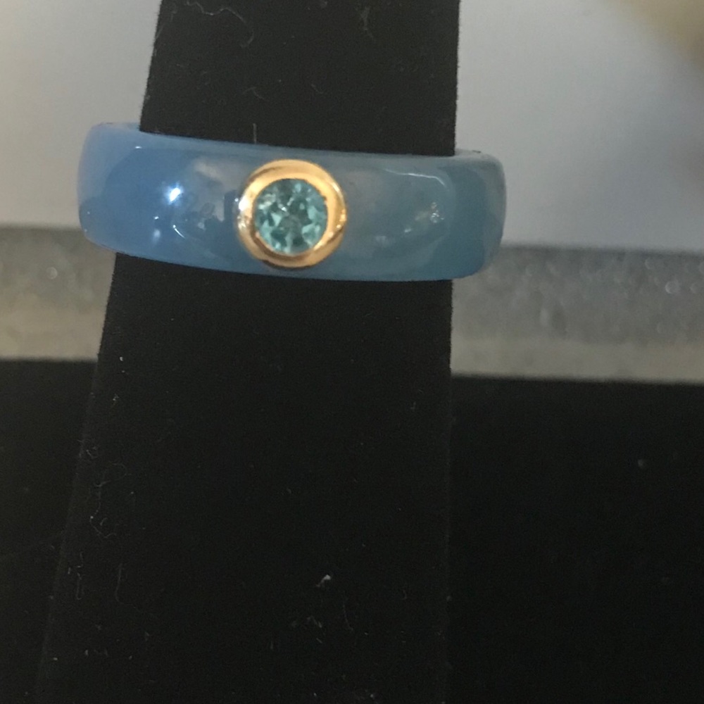 Topaz Ring Size 6.5 gold setting💍